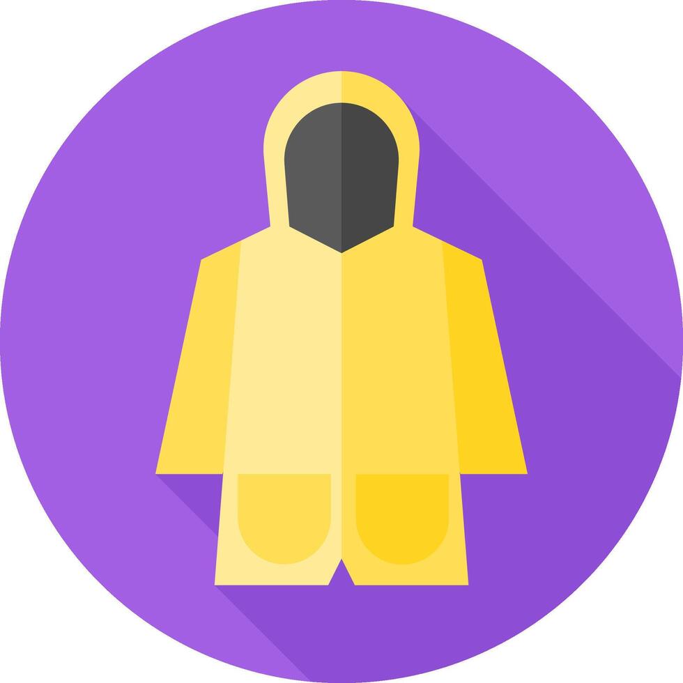 A yellow raincoat icon on a purple background vector