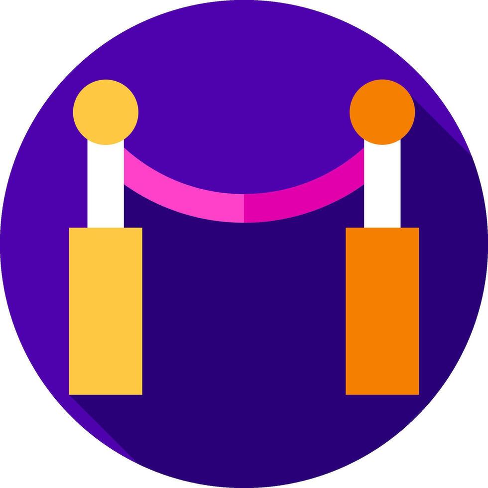 A purple circle with two orange poles vector