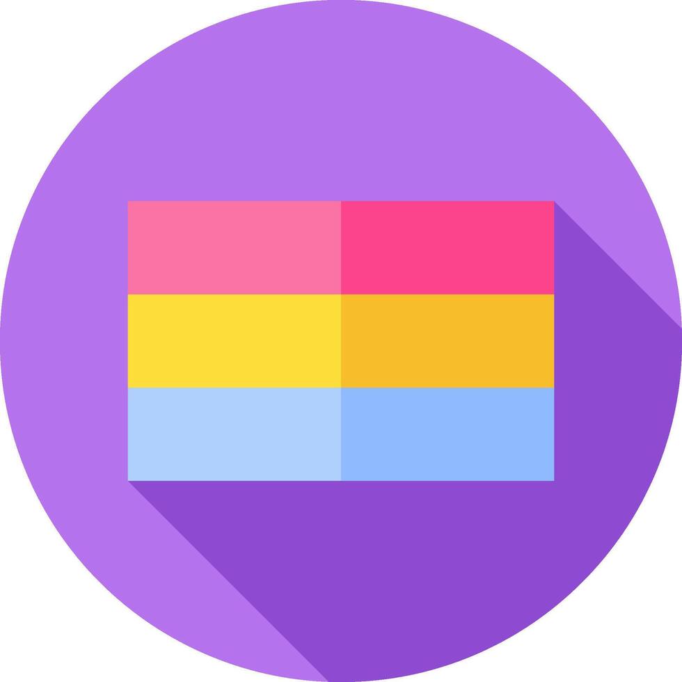 A rainbow flag icon on a purple circle vector