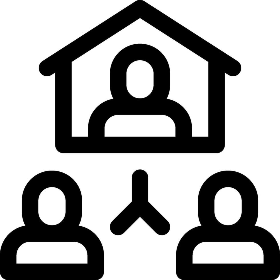 A family icon with a house and people vector