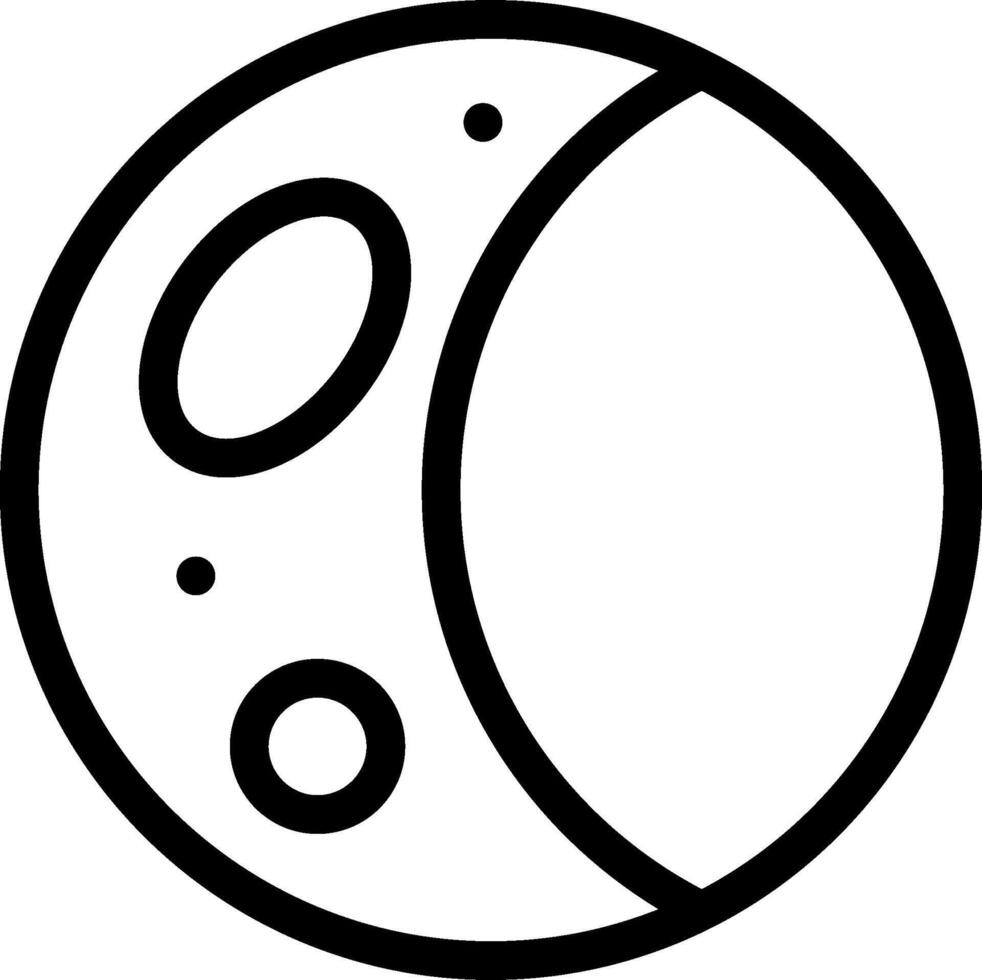 A black and white drawing of a crescent moon vector