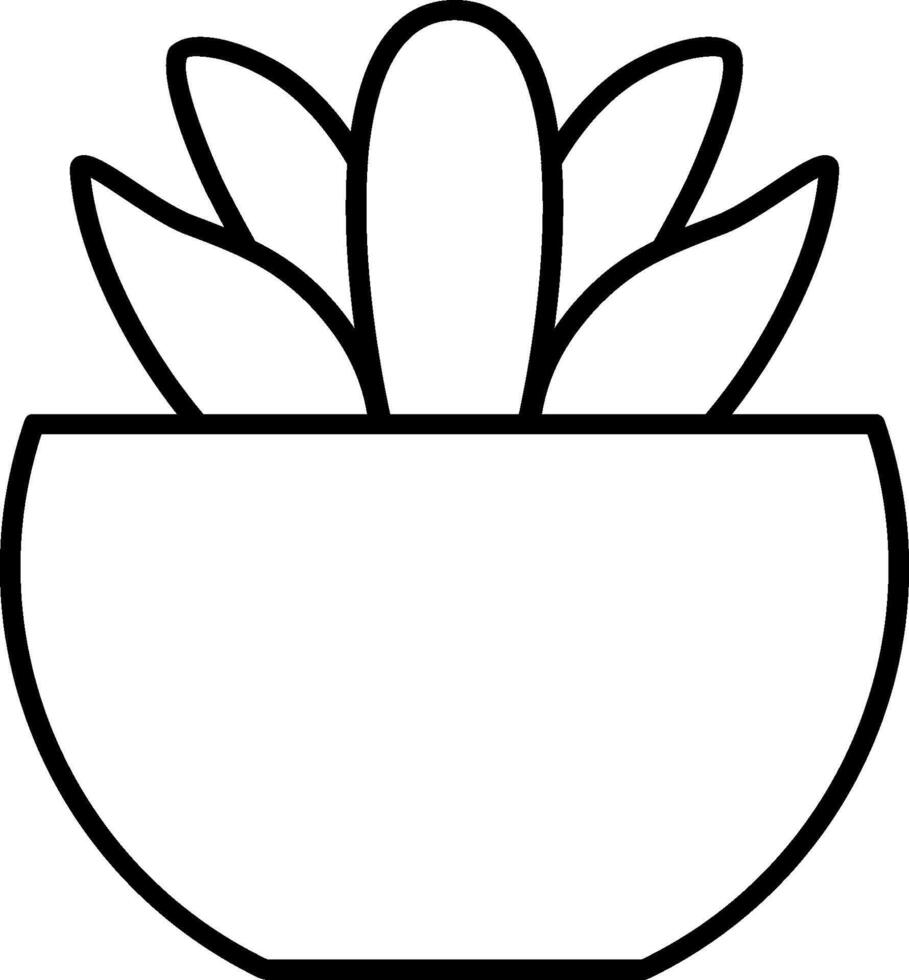 Succulent plant in a pot coloring page vector