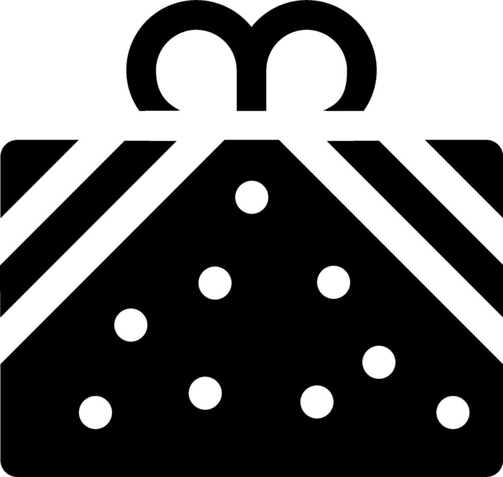 A black and white gift box with polka dots vector