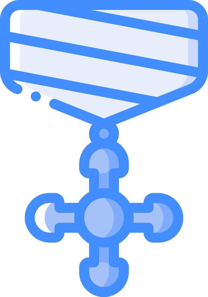 A blue cross with a white ribbon on it vector