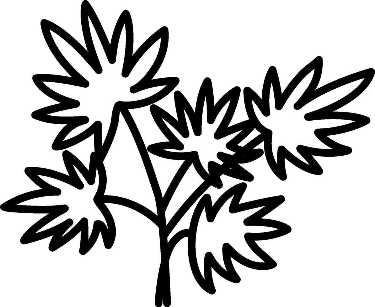 A black and white drawing of a plant vector
