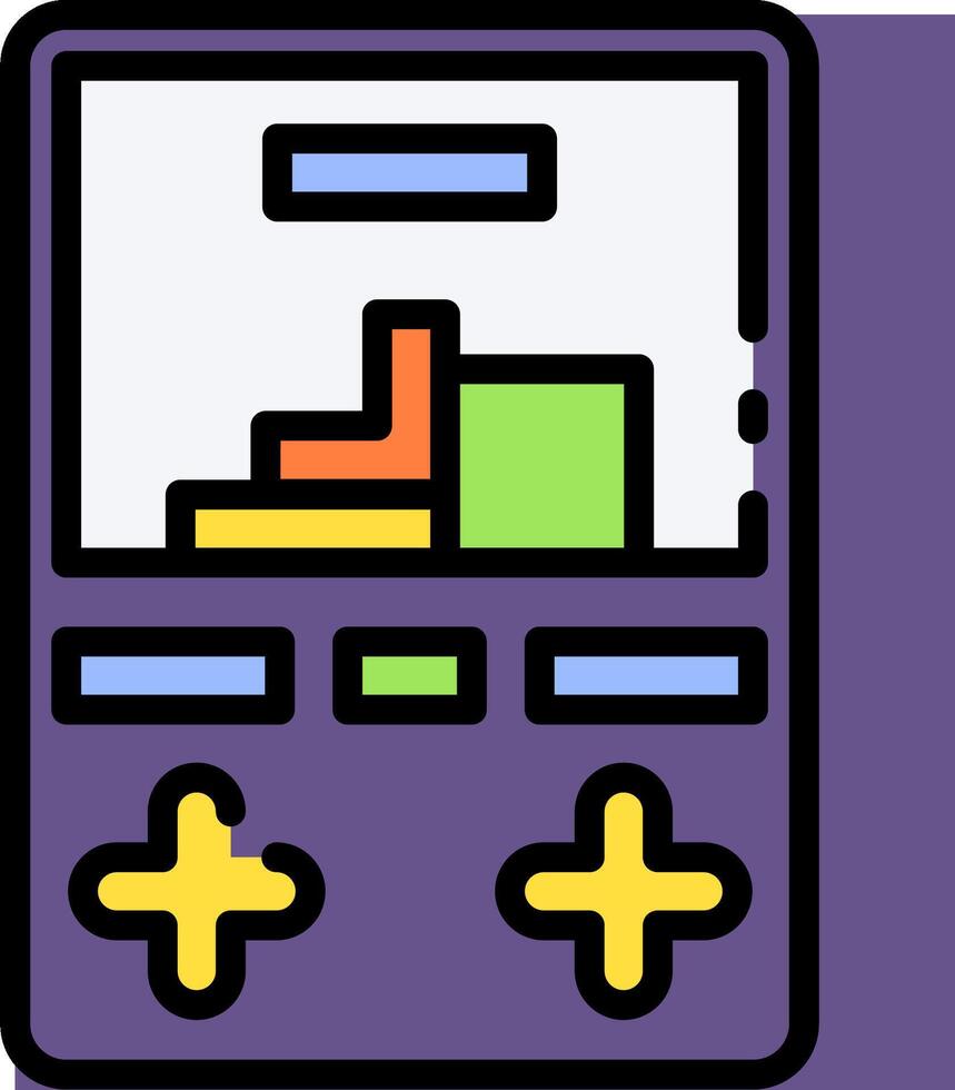A purple game controller with a bar graph vector