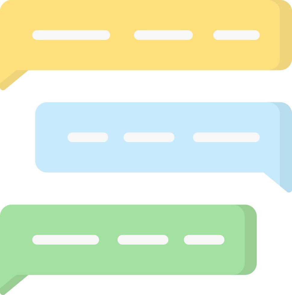 Three speech bubbles with different colors on a white background vector