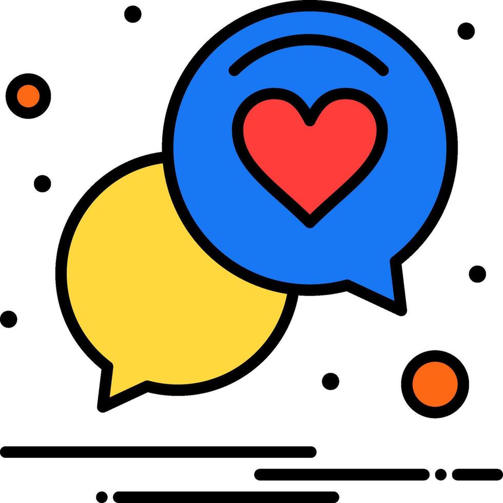 Two speech bubbles with a heart in the middle vector