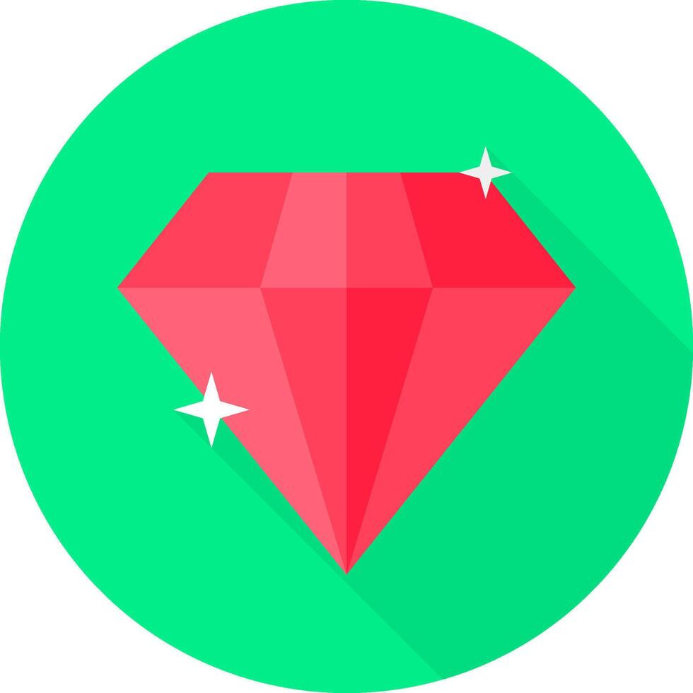 A diamond icon with a long shadow vector