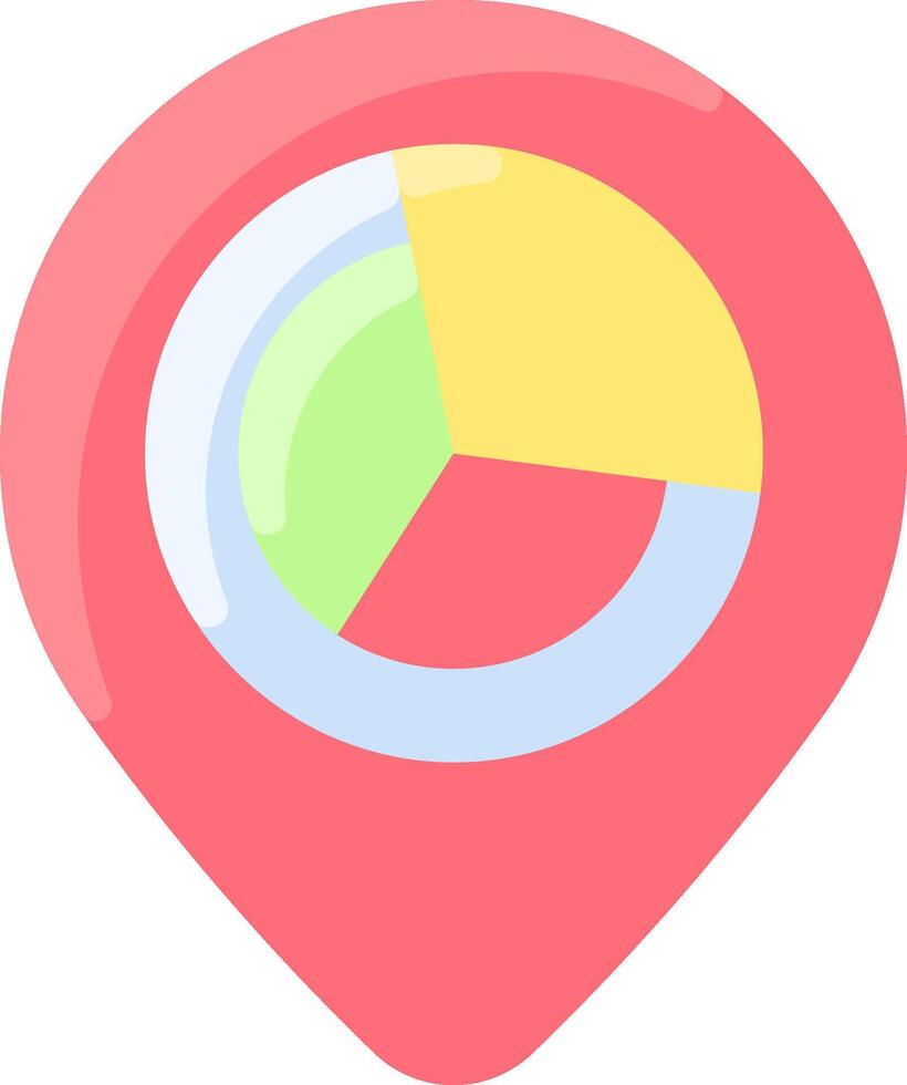A map pin with a pie chart on it vector