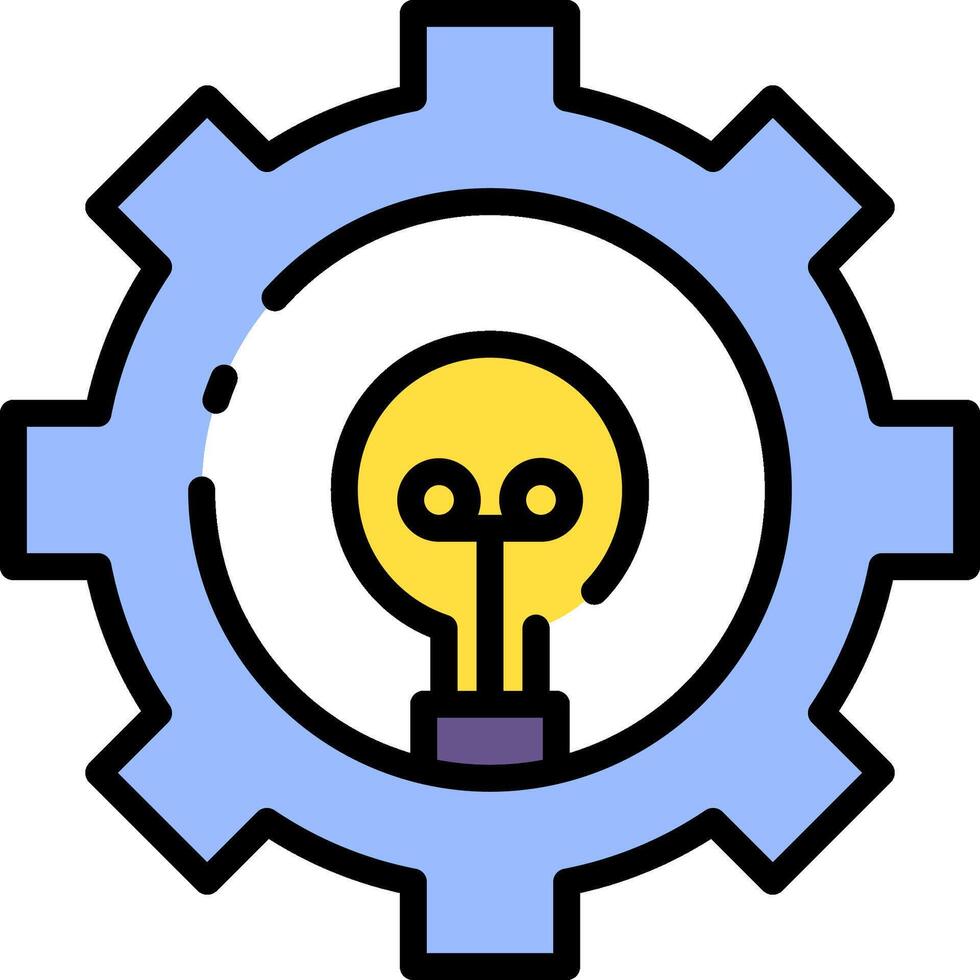 A light bulb in a gear wheel vector