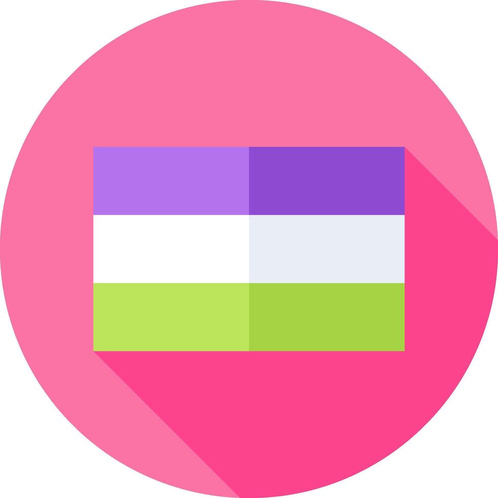 A flat icon of a purple and green flag vector