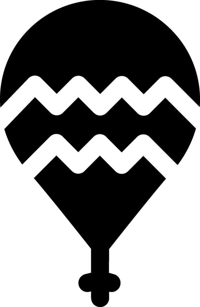 A black and white hot air balloon with a wave vector