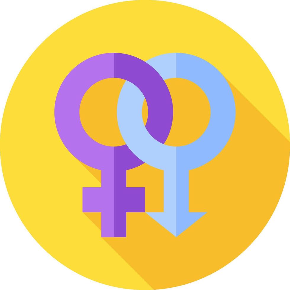 A flat icon of a male and female symbol vector