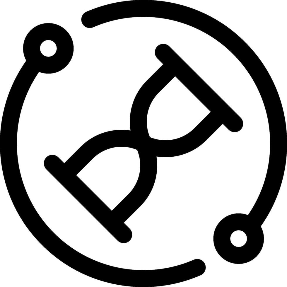 A black and white icon of a clock vector