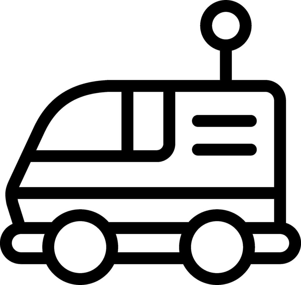 A black and white image of a truck with a radar vector