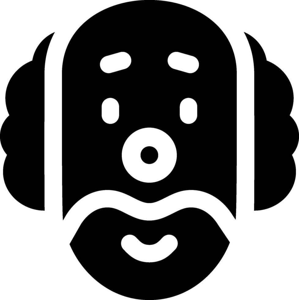 A black and white illustration of a clown's face vector