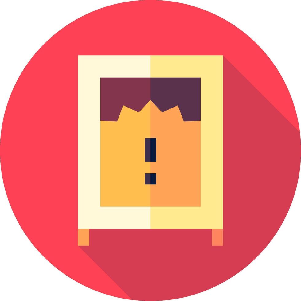 A flat icon of a cabinet with an exclamation mark vector