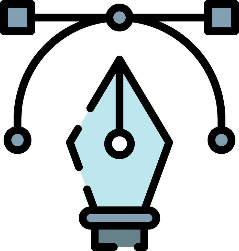A pen and a light bulb are connected to each other vector