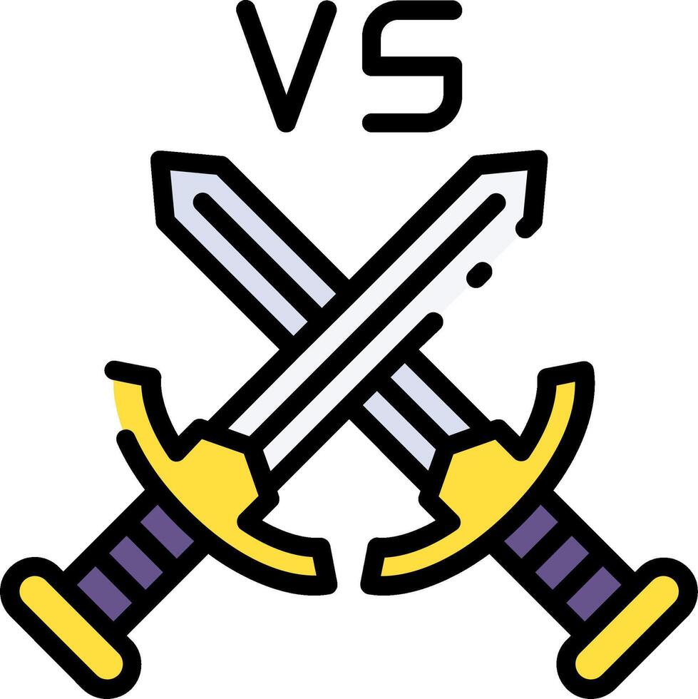 Two swords with the word versus on them vector