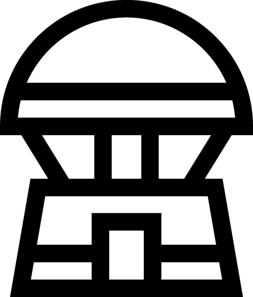 A black and white icon of a building vector
