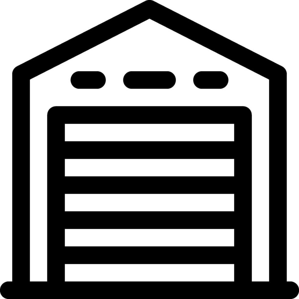A black and white garage door icon vector