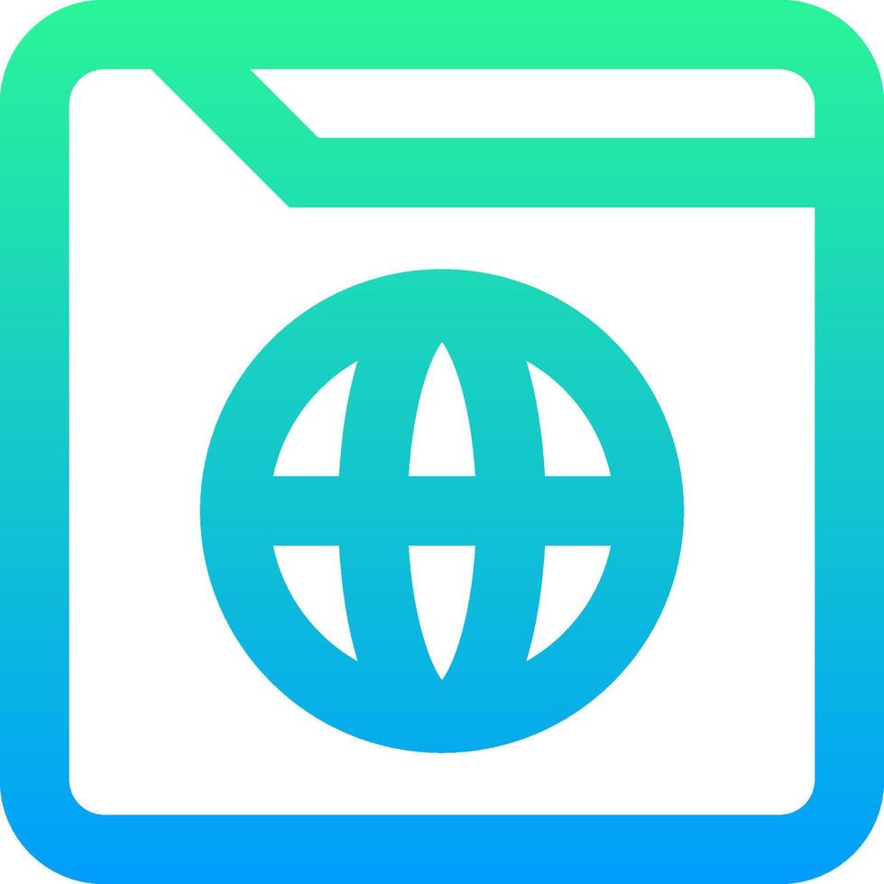 The icon for a folder with a globe on it vector