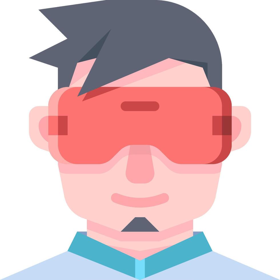 A man wearing a virtual reality headset vector