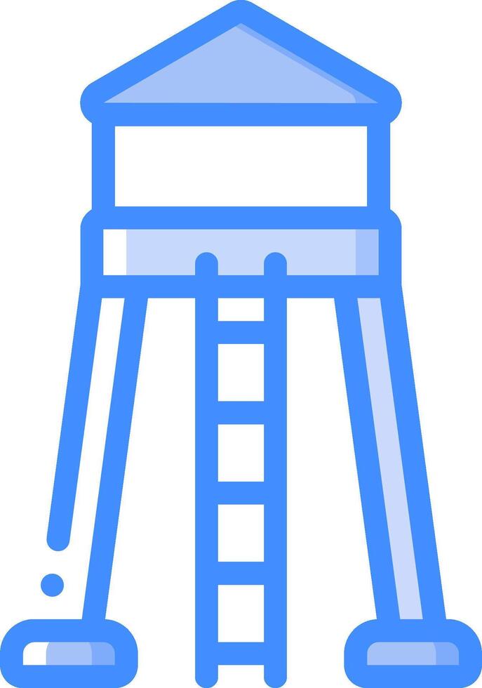 A blue water tower with a ladder on top vector