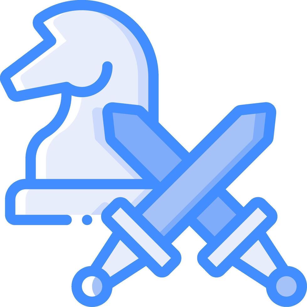 Chess icon with two swords and a chess piece vector
