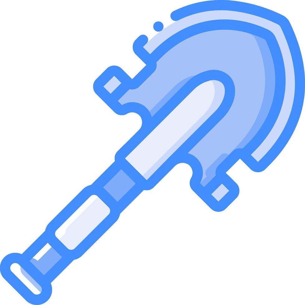 A blue and white axe with a handle vector
