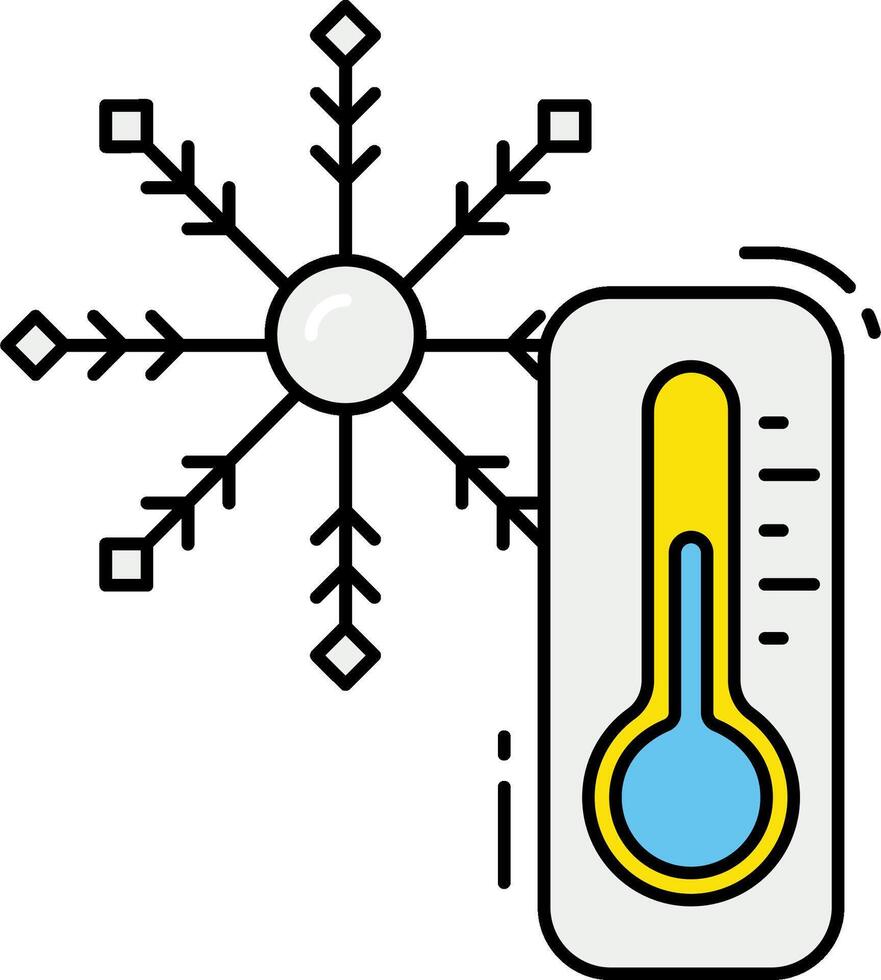 A thermometer and snowflake icon on a white background vector