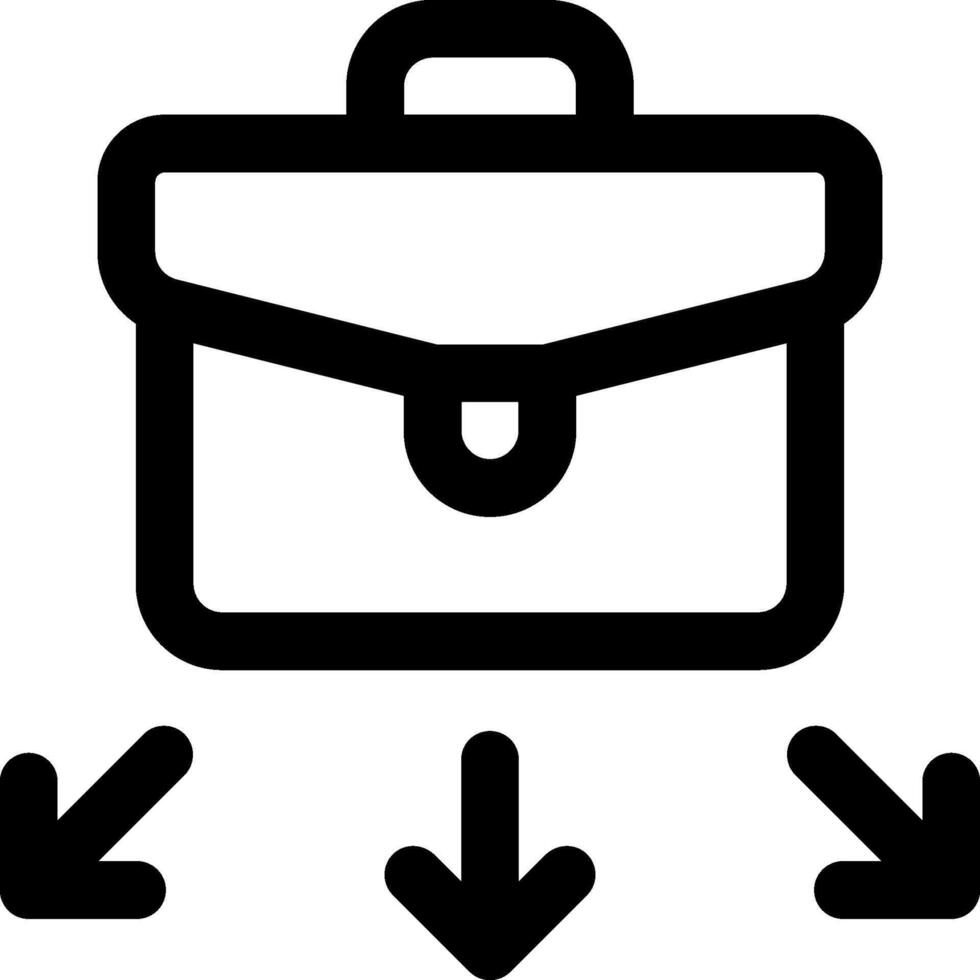A briefcase with arrows pointing to it vector