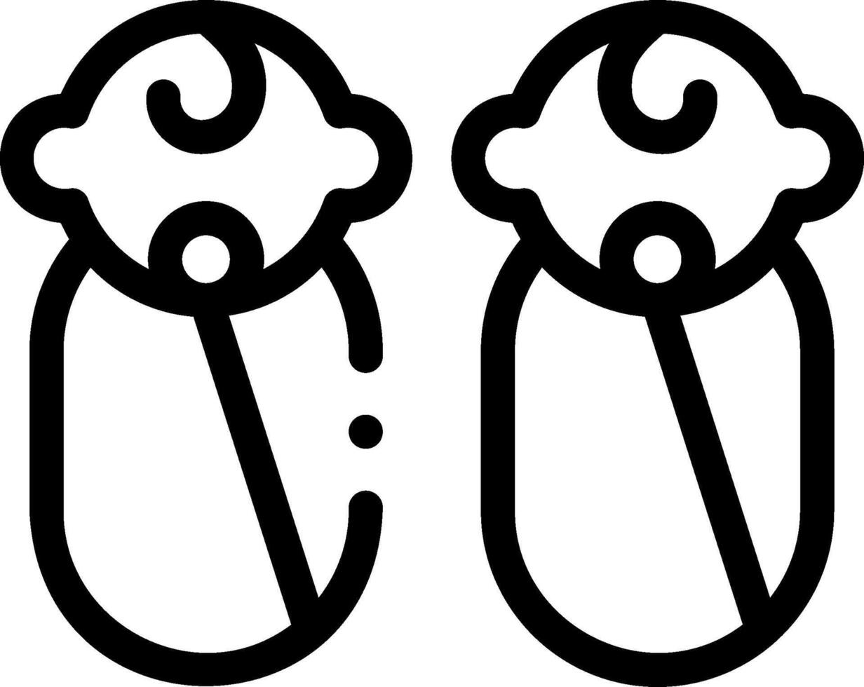 Two baby dolls with their heads turned to the side vector