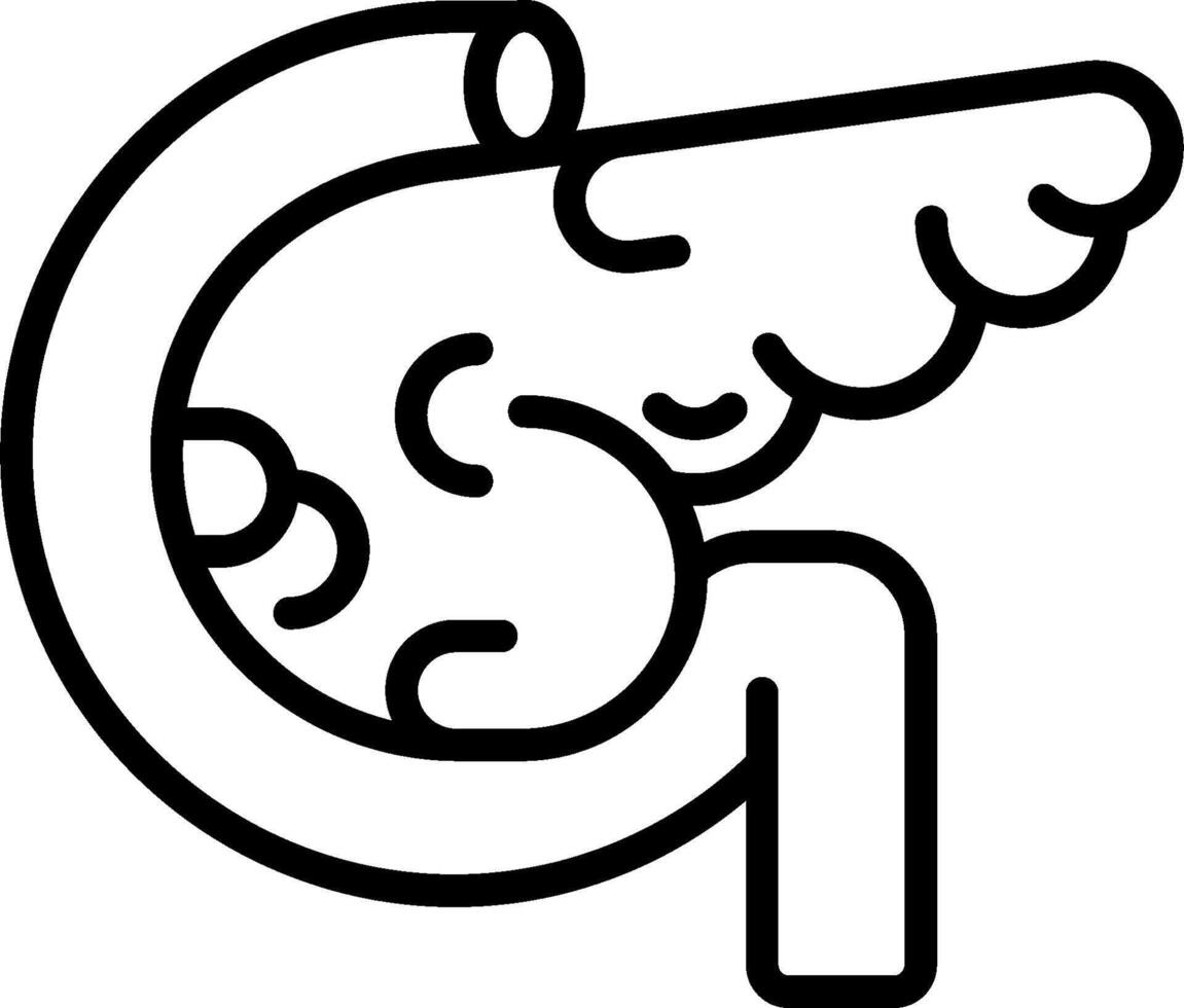 A black and white outline of a liver vector