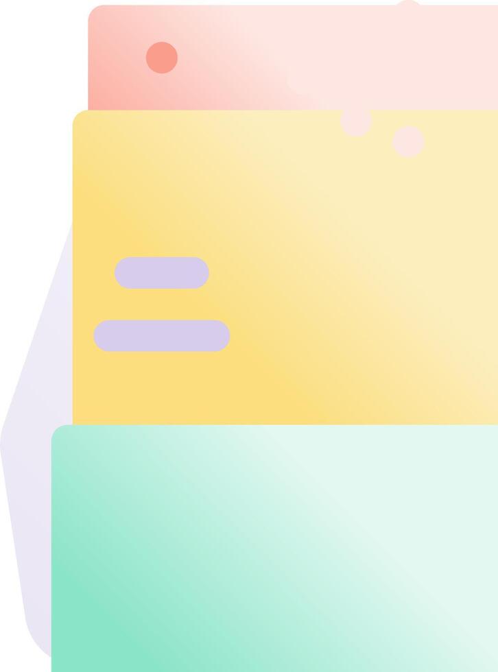 File folder icon with a yellow, green and pink background vector