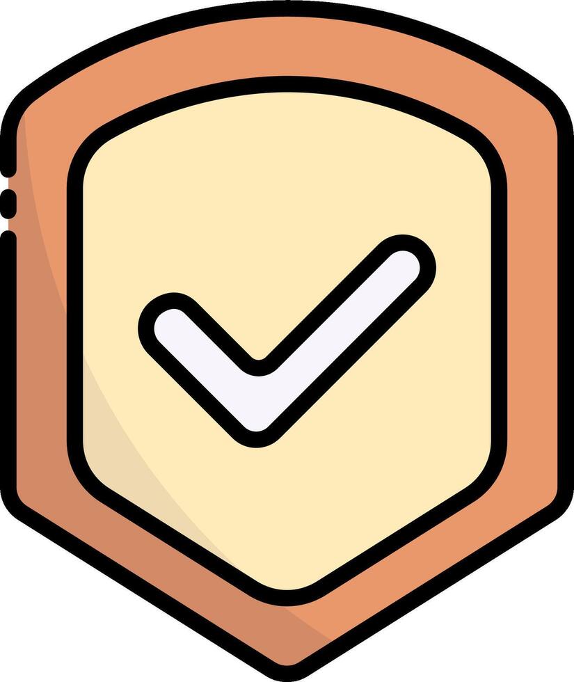 A check mark on a shield icon vector