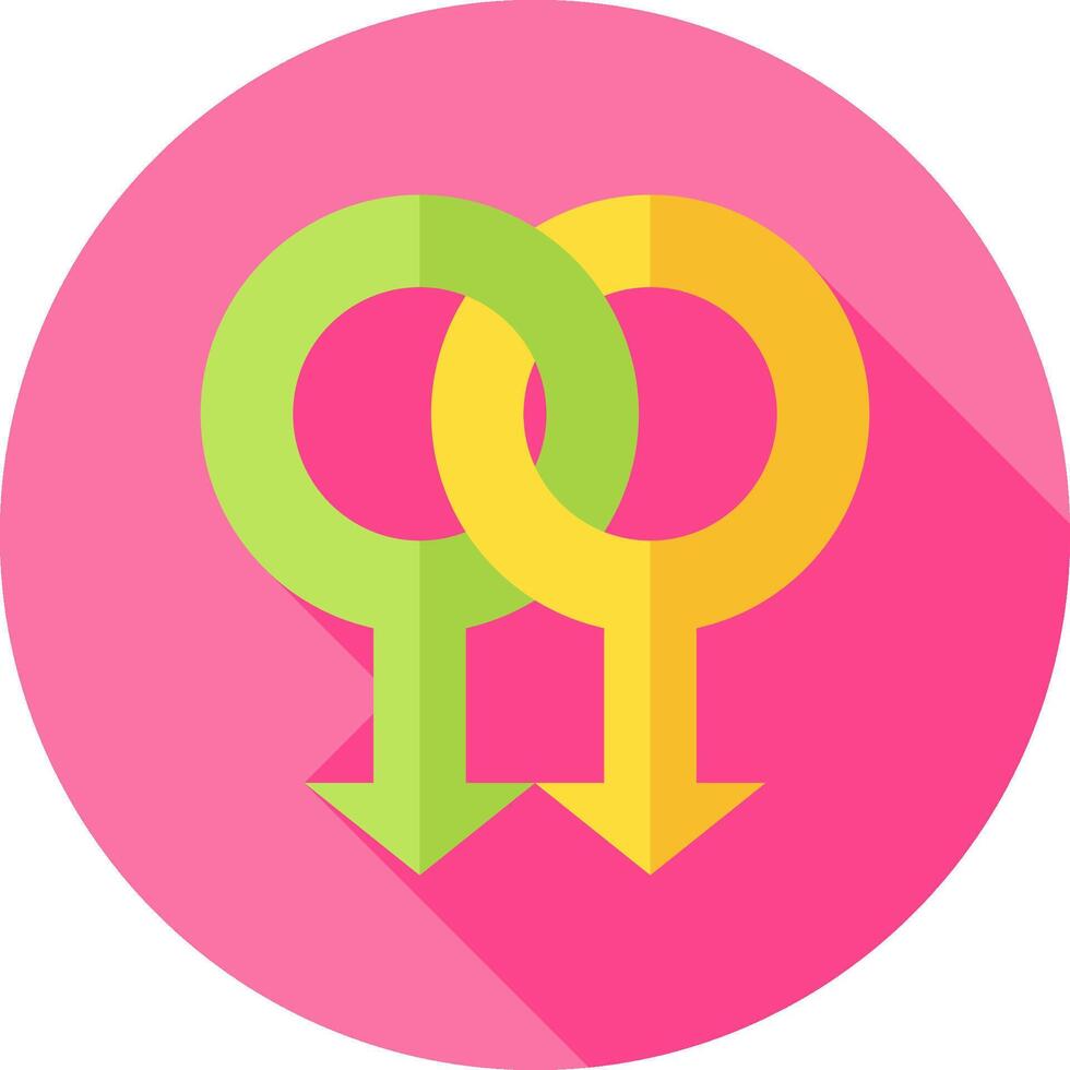 A flat icon of two male and female symbols vector