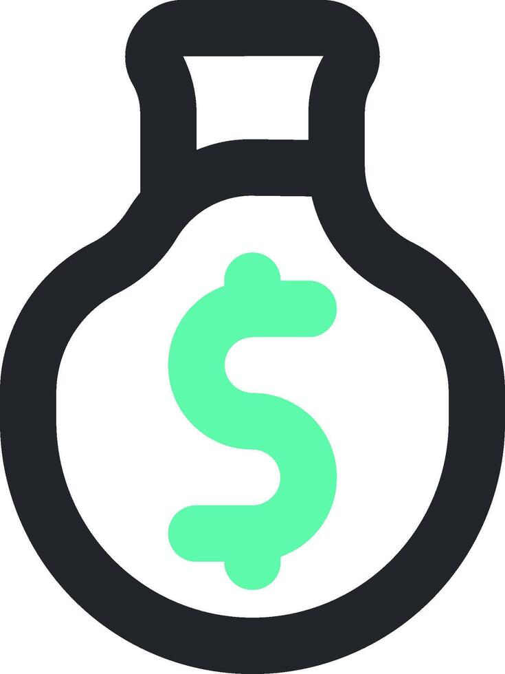 A green and black bottle with a dollar sign on it vector