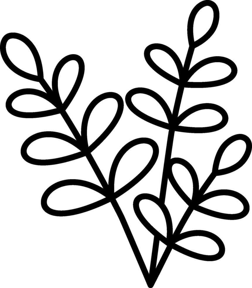 A black and white drawing of a plant vector