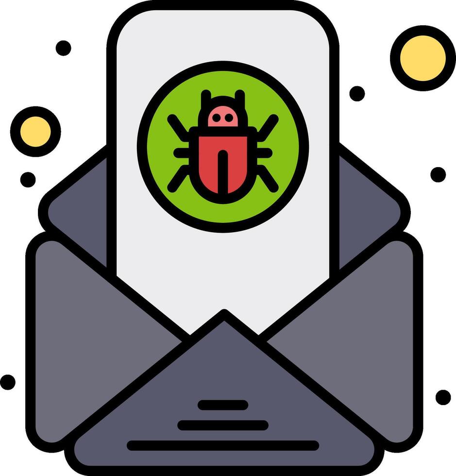An email with a bug icon on it vector
