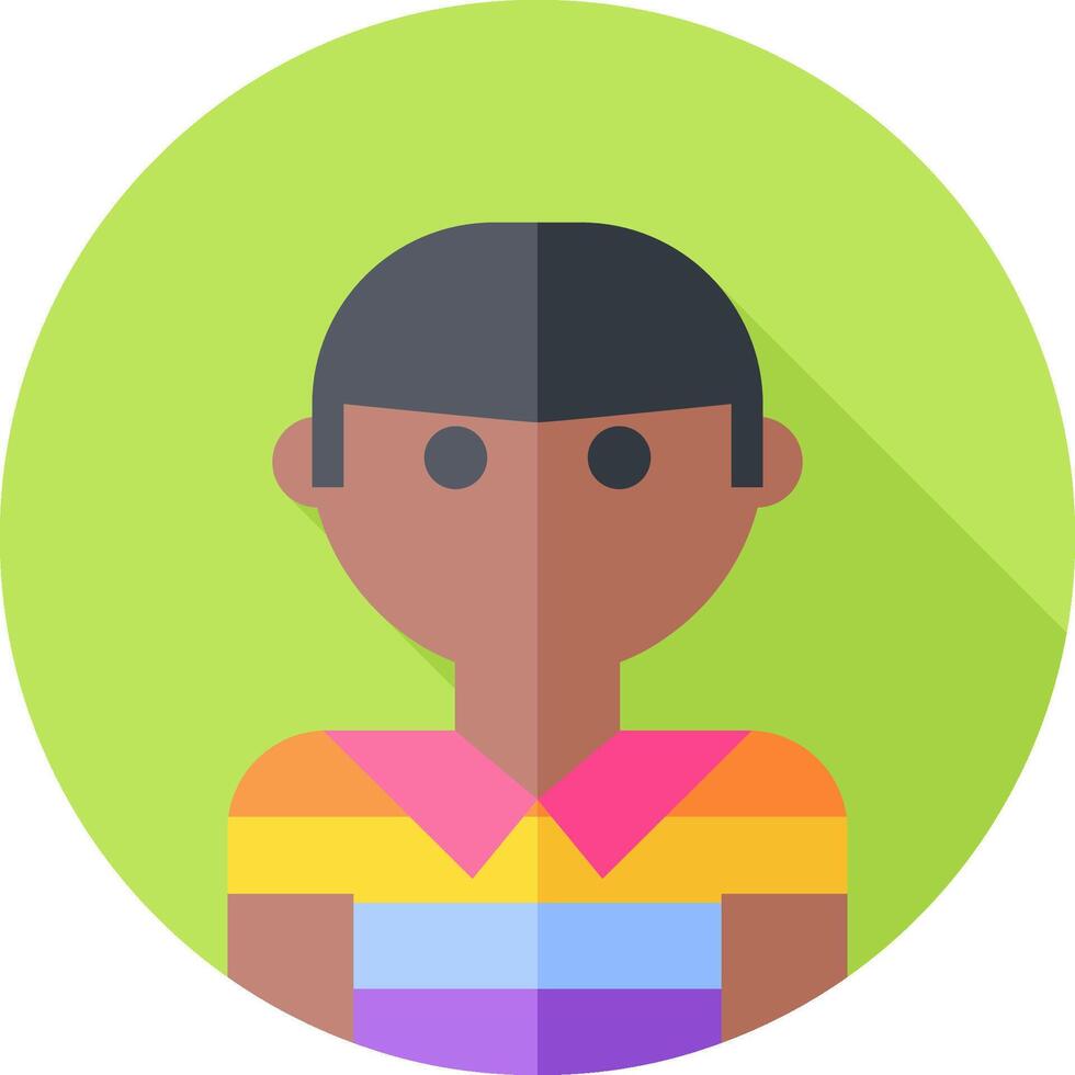 A flat icon of a boy with long hair vector