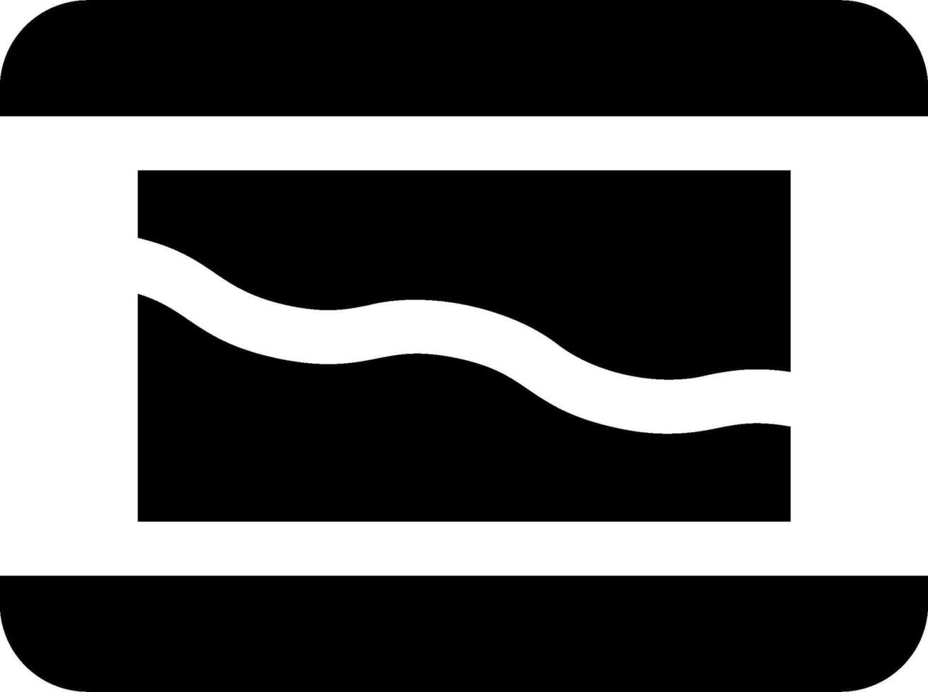 A black and white image of a curved line vector