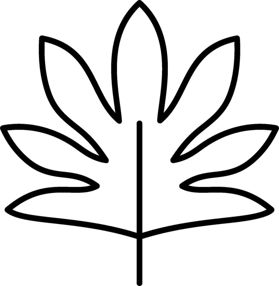 A leaf outline on a white background vector