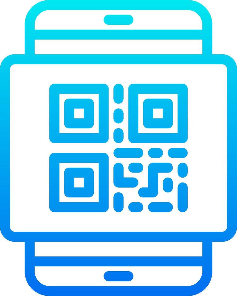 Qr code icon on a smartphone vector