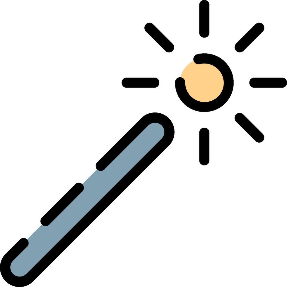 A magic wand with a light bulb on top vector