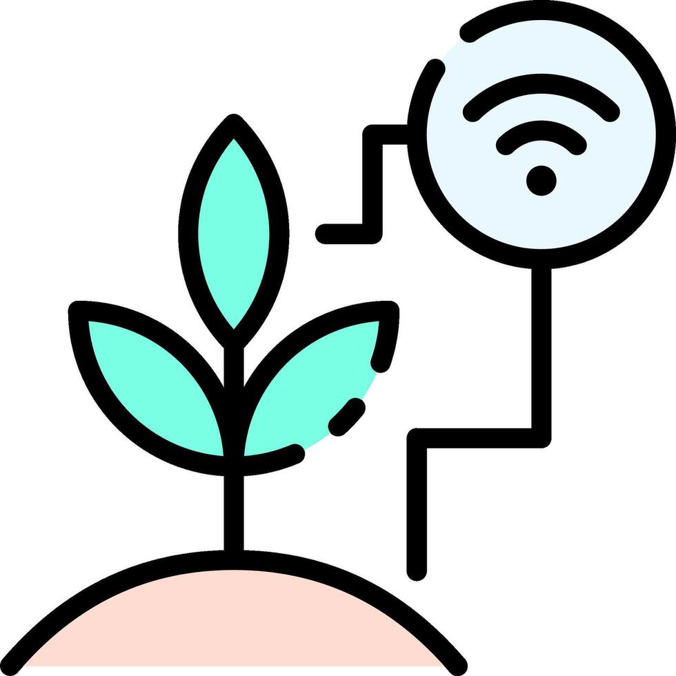 A plant with wifi icon vector