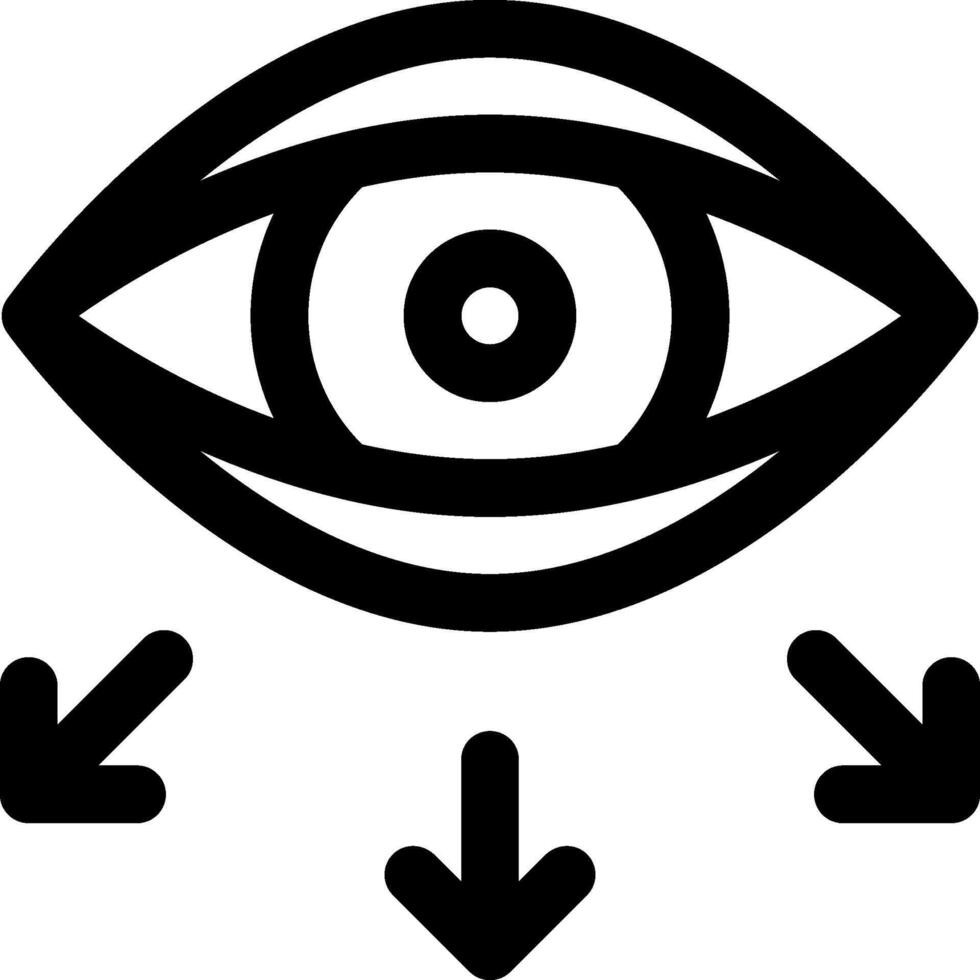 An eye with arrows pointing to it vector