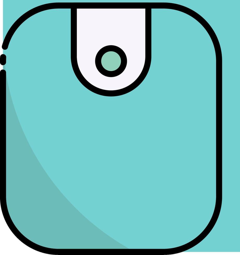 A blue and white square with a white button vector