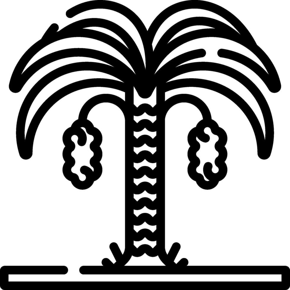 A palm tree with two leaves on it vector